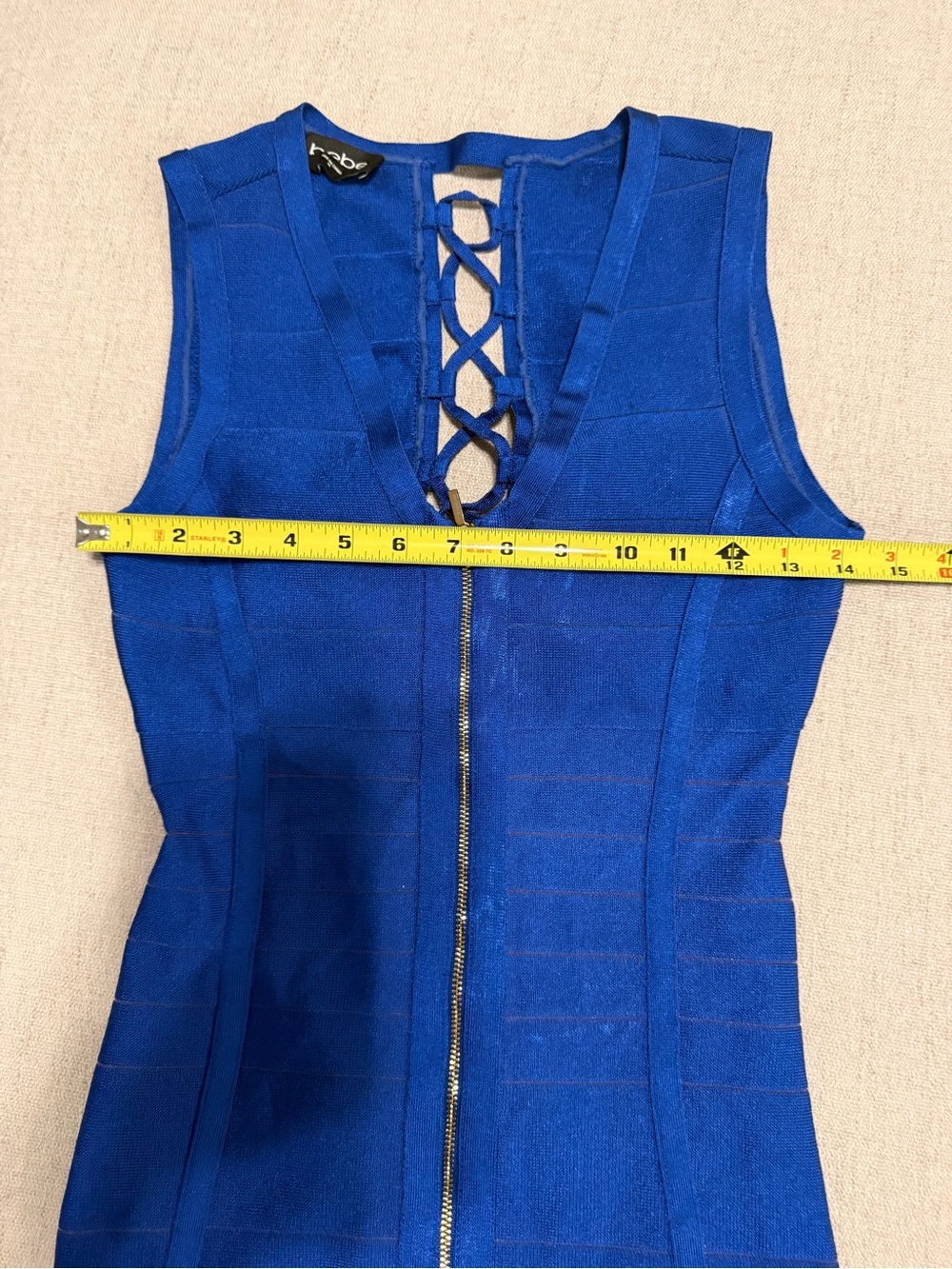 bebe Cobalt Blue Sleeveless Bodycon Knit Dress - Picture 9 of 9